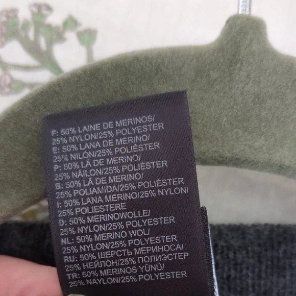 The North Face Merino Wool Blend Dark Gray Women's V-Neck Cardigan - Picture 5 of 6